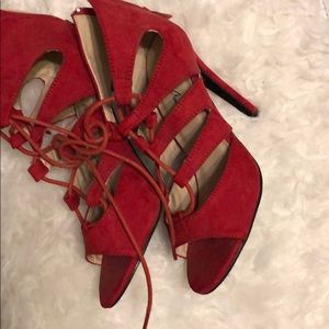Michael Antonio red caged heels
